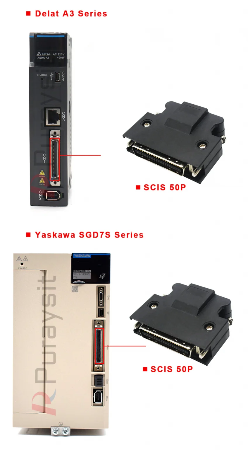 MDR SM-SCSI-connector 14P / 20P / 26P / 36P / 50P SCSI Plug Driver Servo Connector Panasonic Delta Use Connector Mitsubishi Yaskawa